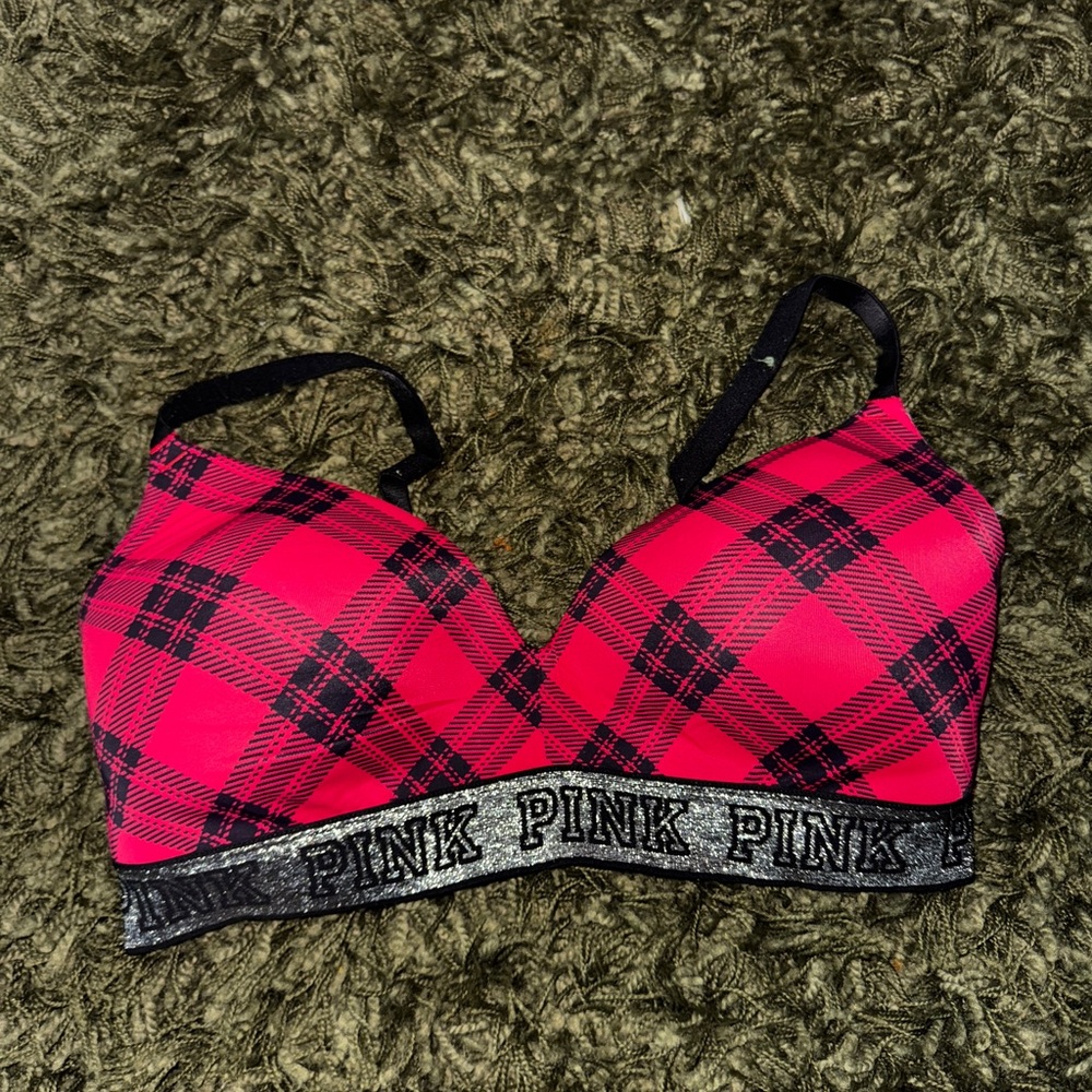 PINK Victoria's Secret Red and Black Bra Intimates